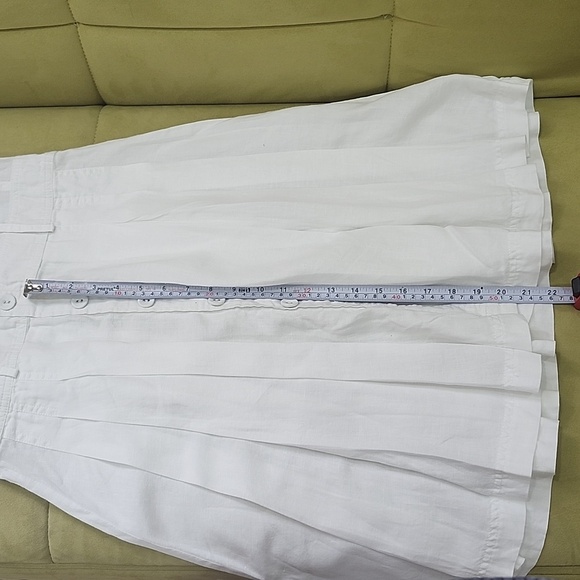 Hallhuber basic 100 % Leinen  Elegant White Button-Up Dress - Picture 13 of 16